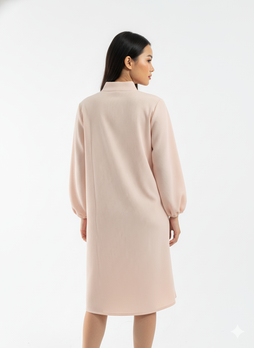 Fs44 1045 Long Corduroy Utility Jacket with Patch Pockets - Blush Pink