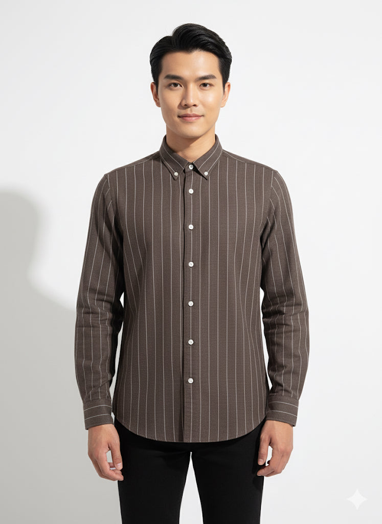 FS44 1095  Designer Long-Sleeve Printed Dress Shirt for Men