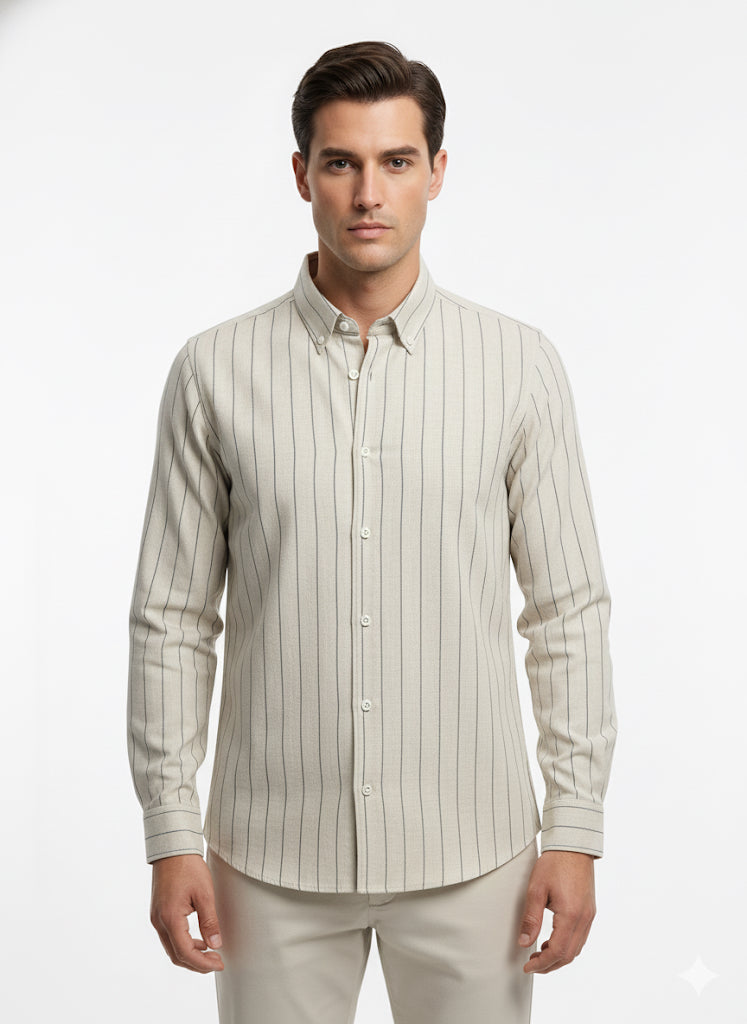 FS44 1095  Designer Long-Sleeve Printed Dress Shirt for Men