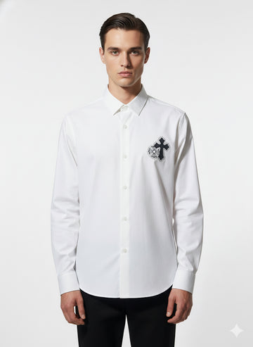 FS44 2003  White Long Sleeve Shirt with Chest Cross