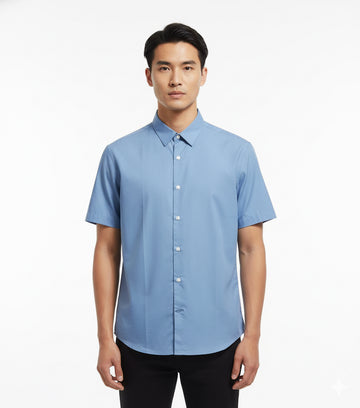 FS44 2033 Slim Fit Short-Sleeve Dress Shirt for Men