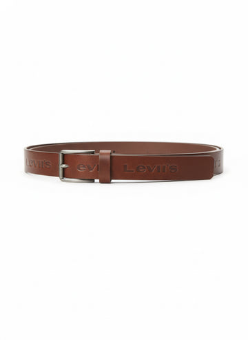 Fs44 2043 Levi's Men's Brown Leather Belt with Embossed Logo