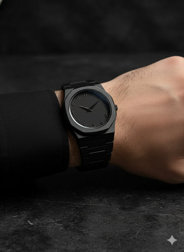 FS44 2051 Matte Black Monochromatic Watch with Arabic Dial