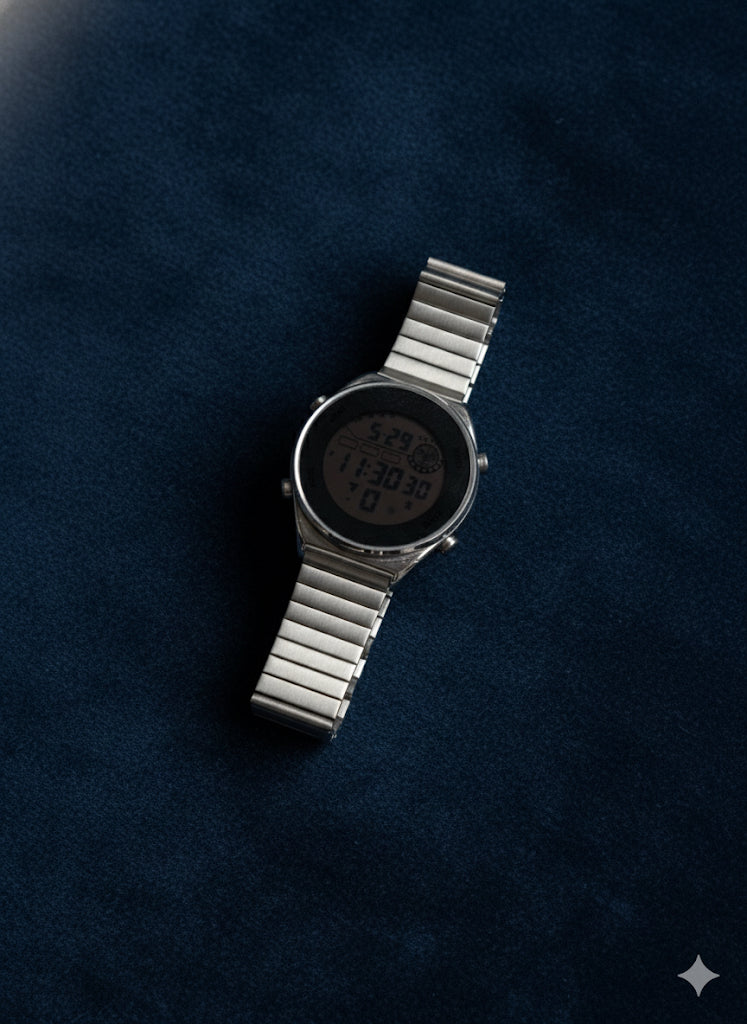FS44 2055 Retro Digital Watch - Stainless Steel