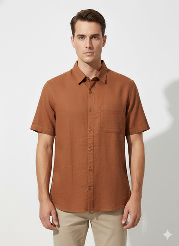 FS44 2059 Men's Short Sleeve Linen Blend Shirt