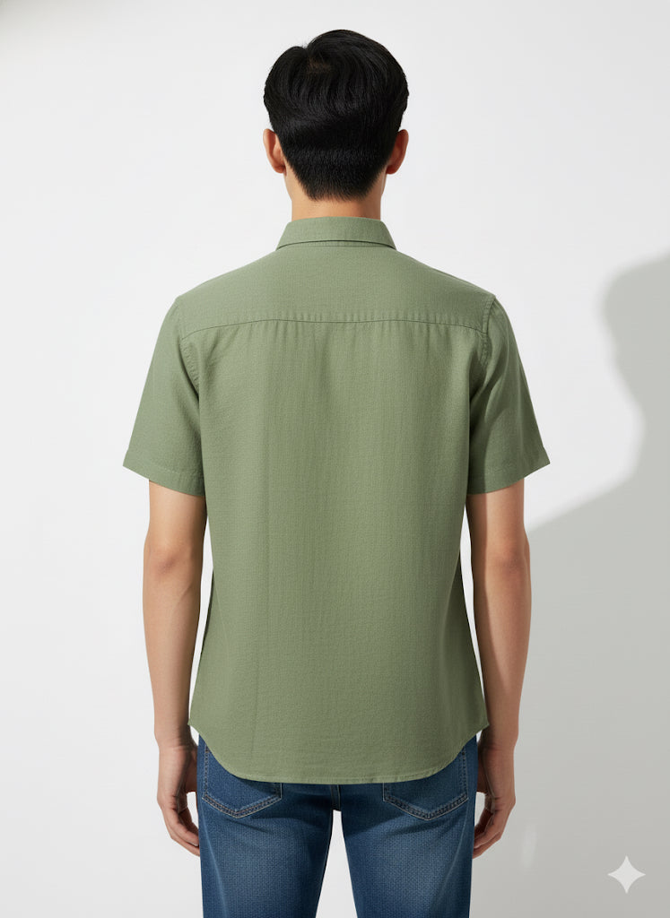 FS44 2059 Men's Short Sleeve Linen Blend Shirt