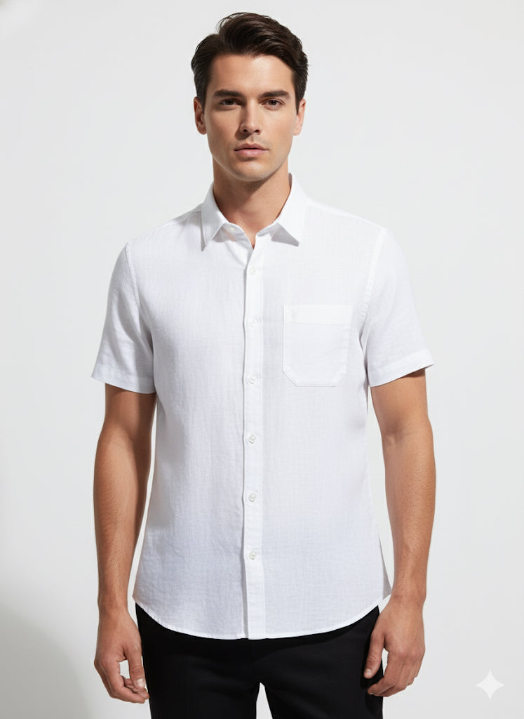 FS44 2059 Men's Short Sleeve Linen Blend Shirt