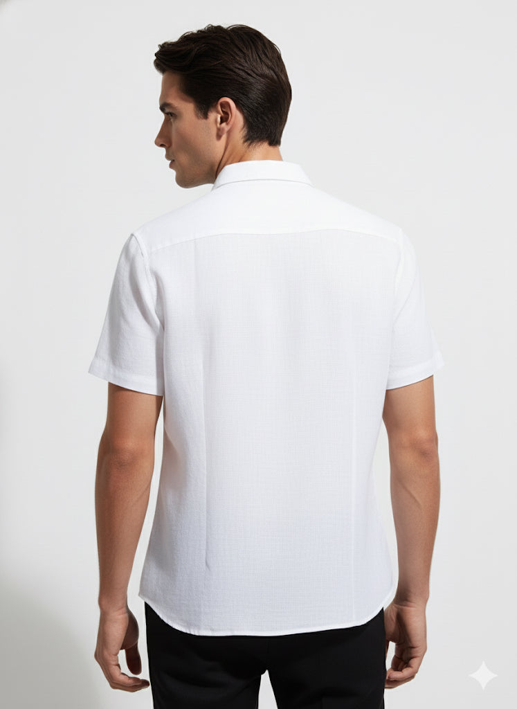 FS44 2059 Men's Short Sleeve Linen Blend Shirt