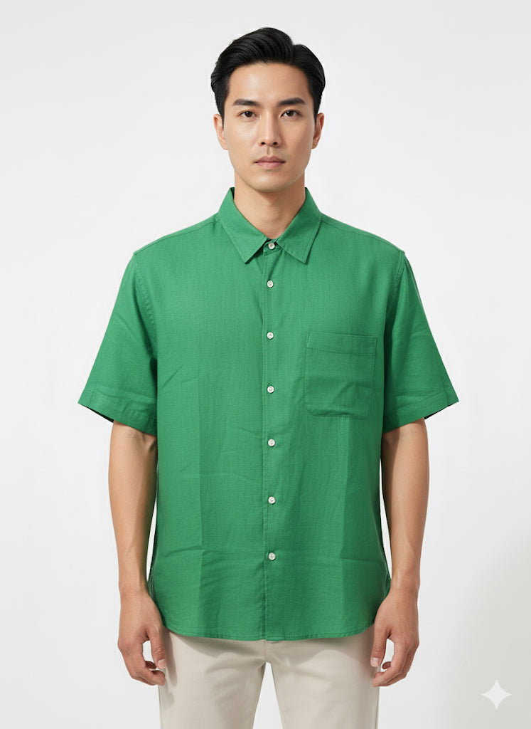 FS44 2060 Men's Lightweight Textured Cotton Short Sleeve Casual Shirt