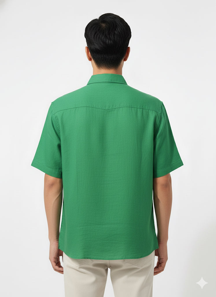 FS44 2060 Men's Lightweight Textured Cotton Short Sleeve Casual Shirt
