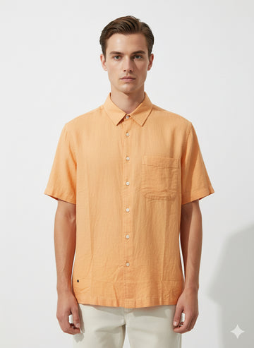 FS44 2060 Men's Lightweight Textured Cotton Short Sleeve Casual Shirt