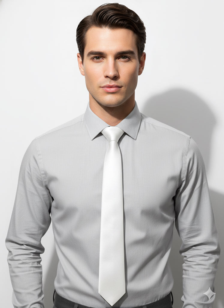 Fs44 1073 Men's Solid Color Silk Necktie