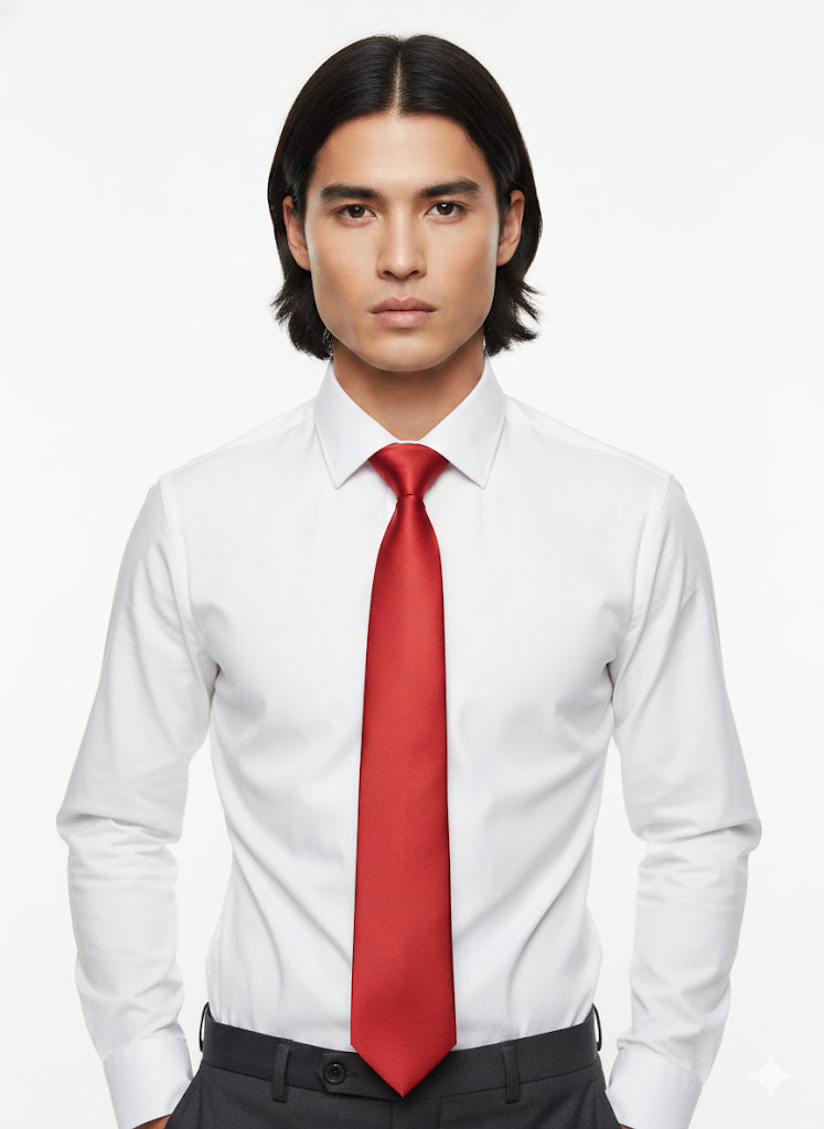 Fs44 1073 Men's Solid Color Silk Necktie