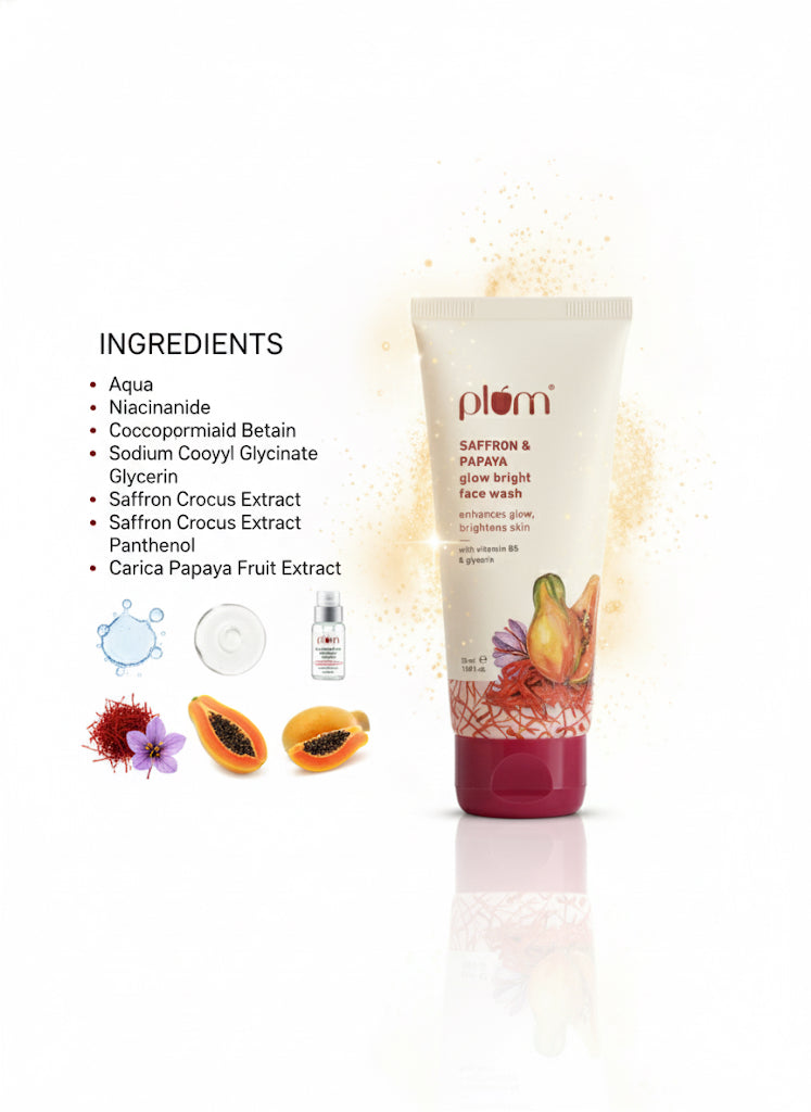 Fs44 1111 Plum Saffron & Papaya Glow Bright Face Wash