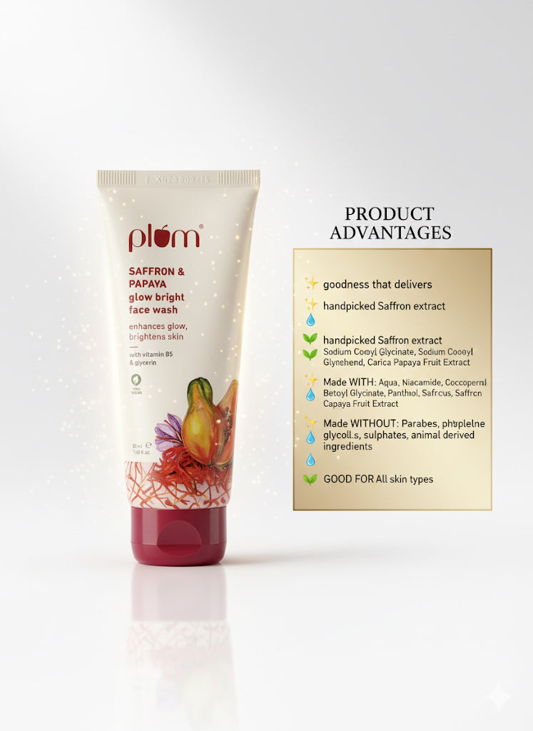 Fs44 1111 Plum Saffron & Papaya Glow Bright Face Wash