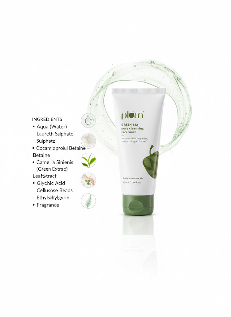 Fs44 1112 Plum Green Tea Pore Cleansing Face Wash for Oily