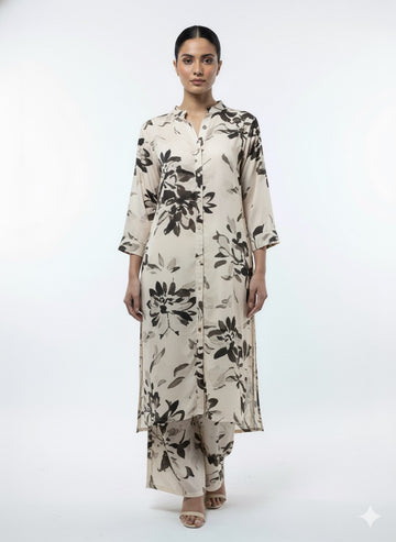 Fs44 1066 Black & Cream Floral Code Set