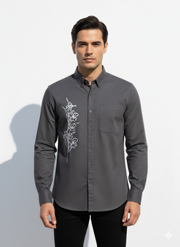 Fs44 1005 Men's Cotton Shirt with Elegant Floral print