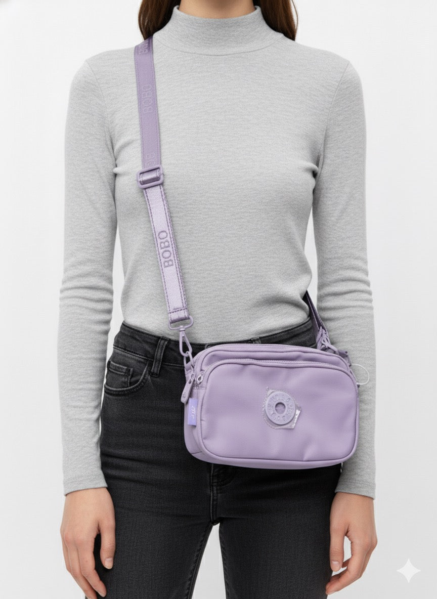 FS44 2020 Stylish Solid Color Nylon Crossbody Bag with Adjustable Logo Strap