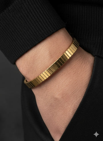 Fs44 1076 Gold-Tone Flexible Stretch Bracelet