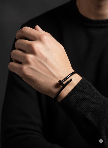 Fs44 1074 Black Stainless Steel Nail Bracelet