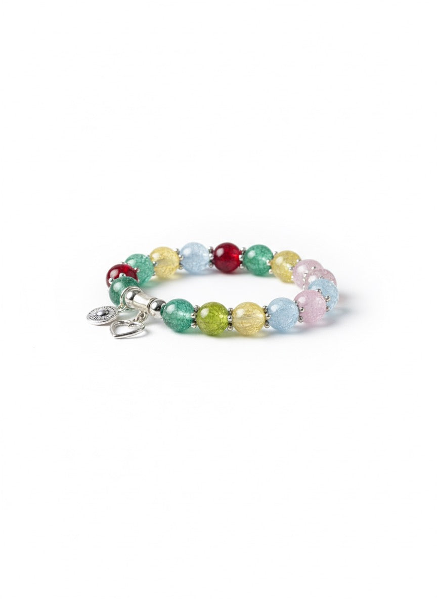 Fs44 1078 Rainbow Gemstone Style Stretch Bracelet