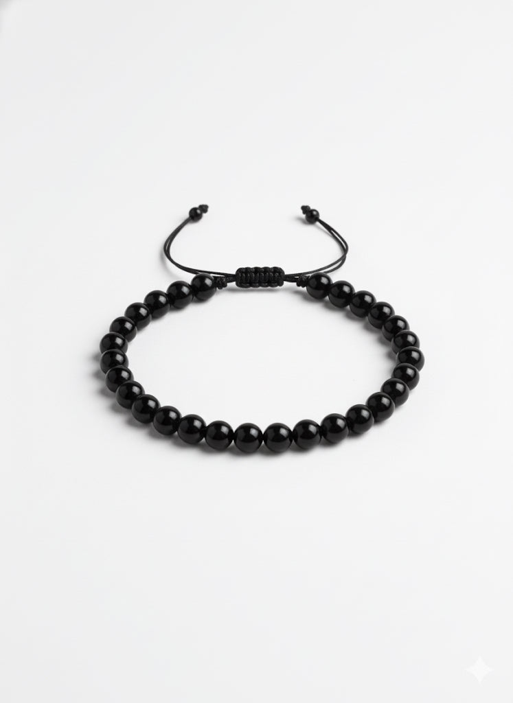 Fs44 1084 Black Stone Beaded Bracelet
