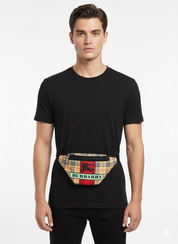 FS44 2014  Men's Burberry Icon Stripe and Plaid Waist Bag