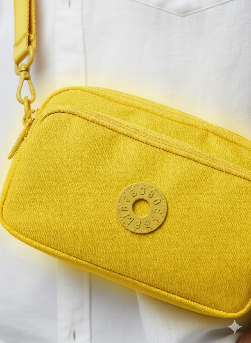 FS44 2020 Stylish Solid Color Nylon Crossbody Bag with Adjustable Logo Strap