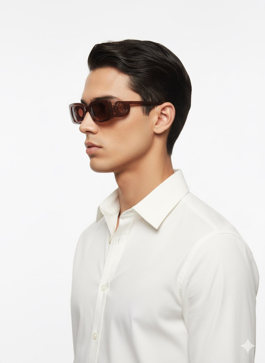FS44 2009  Unique Sculptural Black Frame Sunglasses