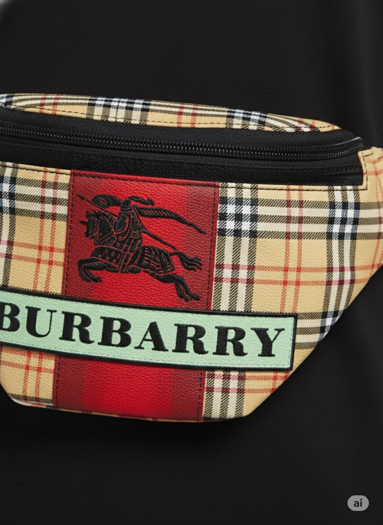 FS44 2014  Men's Burberry Icon Stripe and Plaid Waist Bag