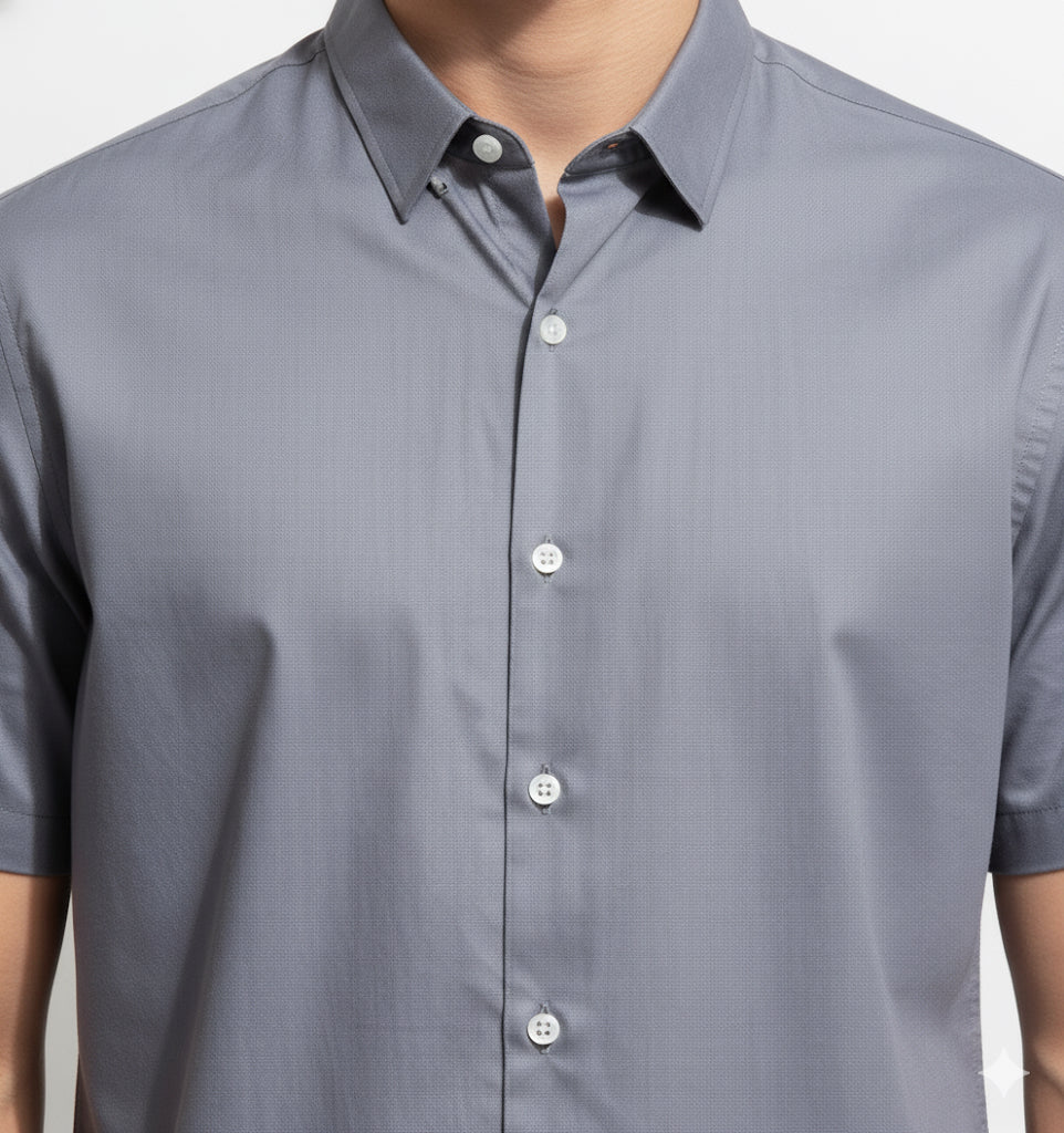 FS44 2033 Slim Fit Short-Sleeve Dress Shirt for Men
