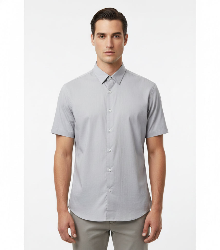 FS44 2033 Slim Fit Short-Sleeve Dress Shirt for Men