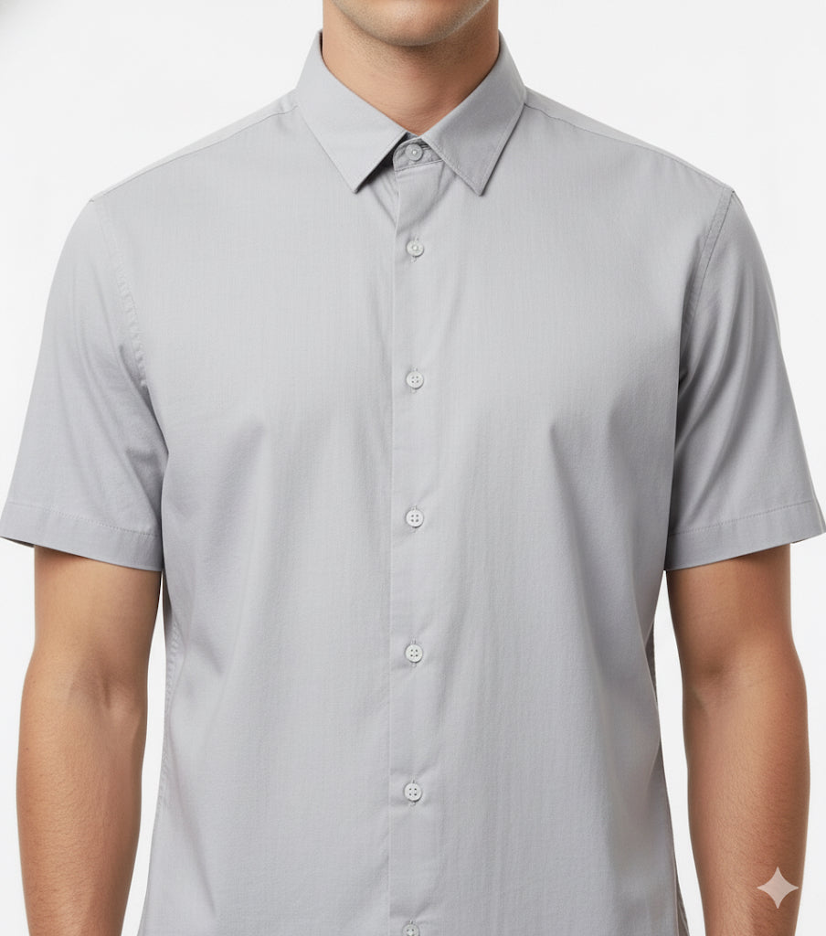 FS44 2033 Slim Fit Short-Sleeve Dress Shirt for Men