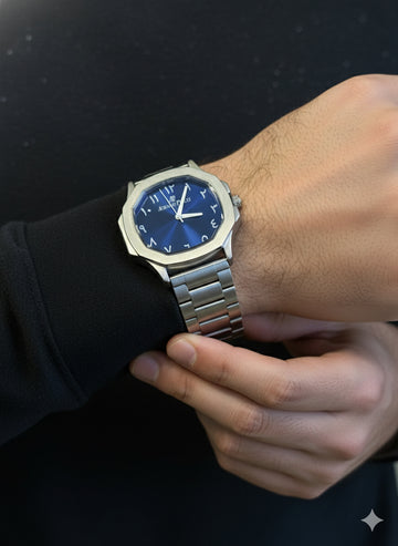 FS44 2048  Geometric Bezel Luxury Stainless Steel Watch