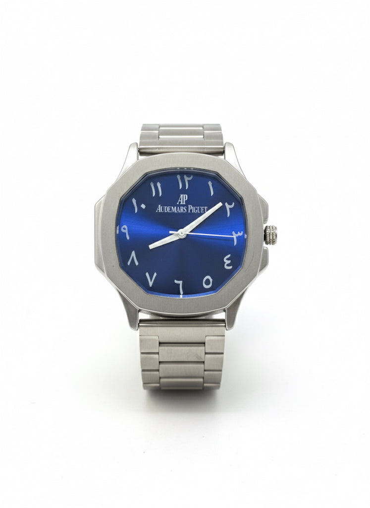 FS44 2048  Geometric Bezel Luxury Stainless Steel Watch
