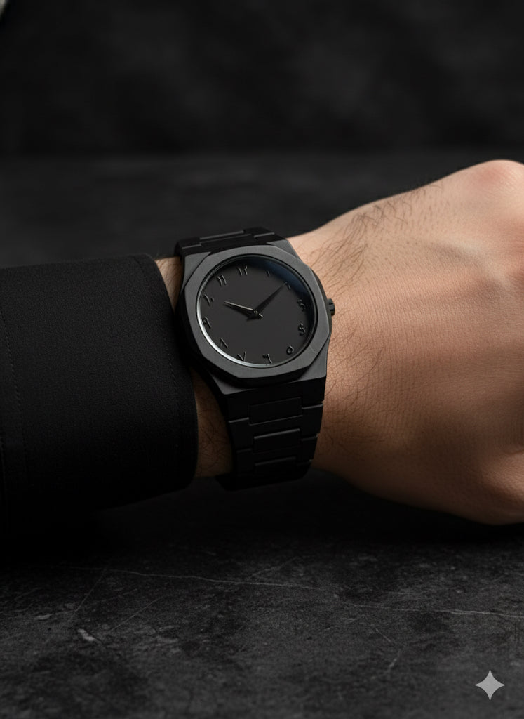 FS44 2051  Matte Black Monochromatic Watch with Arabic Dial