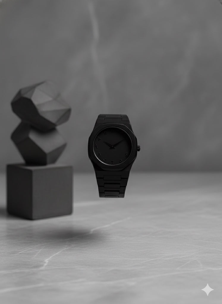 FS44 2051  Matte Black Monochromatic Watch with Arabic Dial