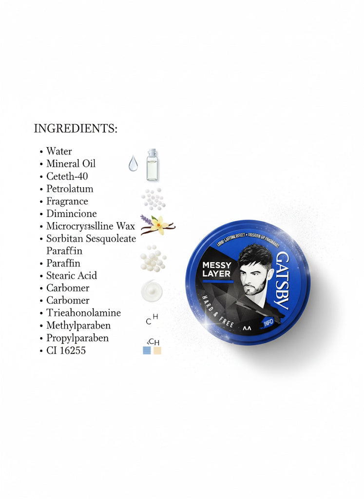 Fs44 1087  Gatsby Messy Layer Hair Styling Wax