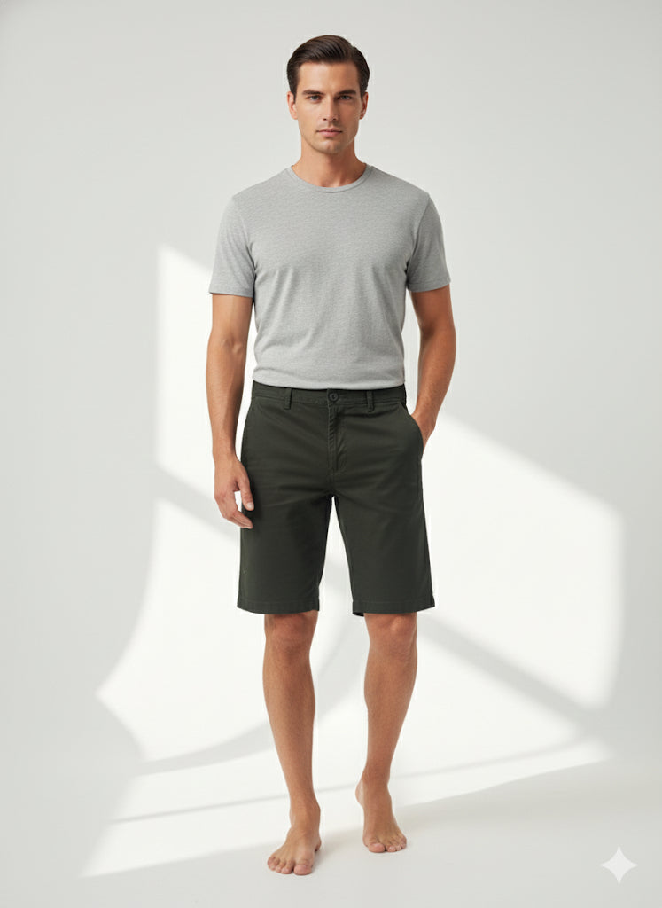 Fs44 1091  Men's Classic Flat-Front Chino Shorts