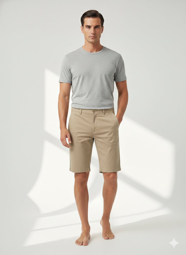 Fs44 1091  Men's Classic Flat-Front Chino Shorts