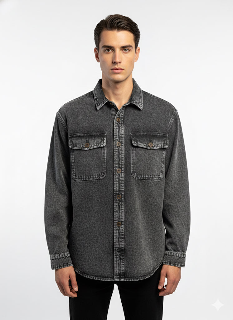 Fs44 1094 Classic Fit Faded Brown Casual Shirt with Front Pockets