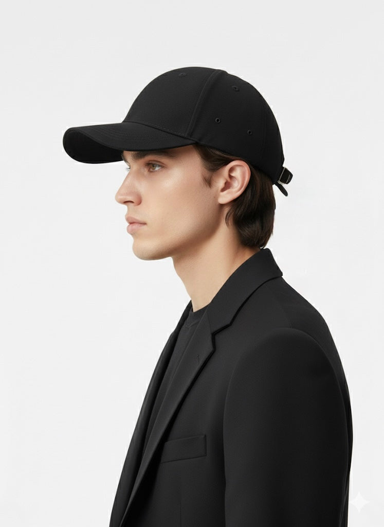 Fs44 1104 Men's Classic Black Baseball Cap with Adjustable Strap