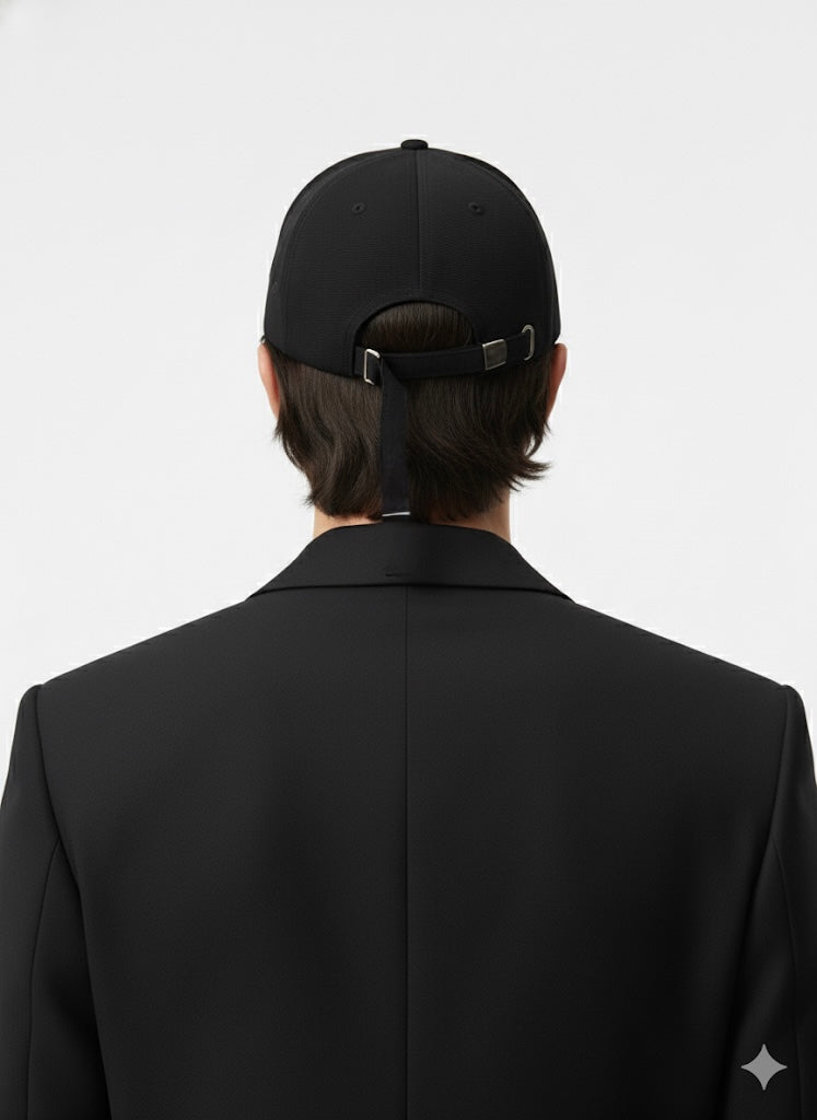 Fs44 1104 Men's Classic Black Baseball Cap with Adjustable Strap