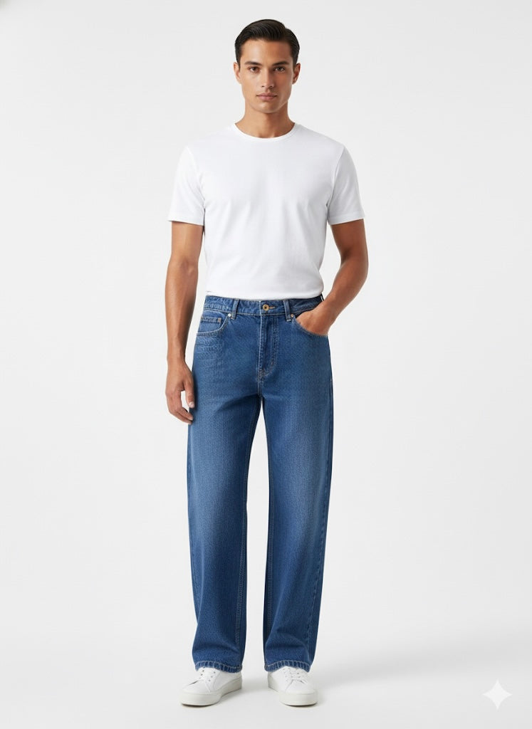 Fs44 1105 Men's Loose Fit Straight Leg Denim Jeans