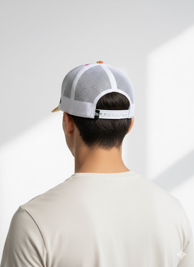 Fs44 1117 Colorful Abstract Print Trucker Cap for Men