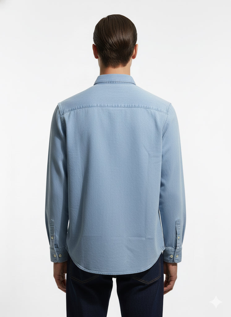 Fs44 1120 Men's Classic Denim Button-Down Shirt | Long Sleeve Jean Shirt
