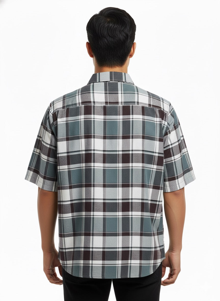 FS44 1130 Men's Short Sleeve Plaid Button-Down Shirt - Casual Fit