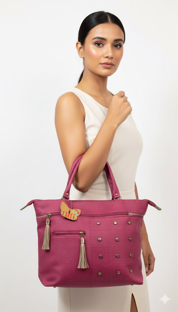 Fs44 1144 Spacious Maroon Tote Bag for Women