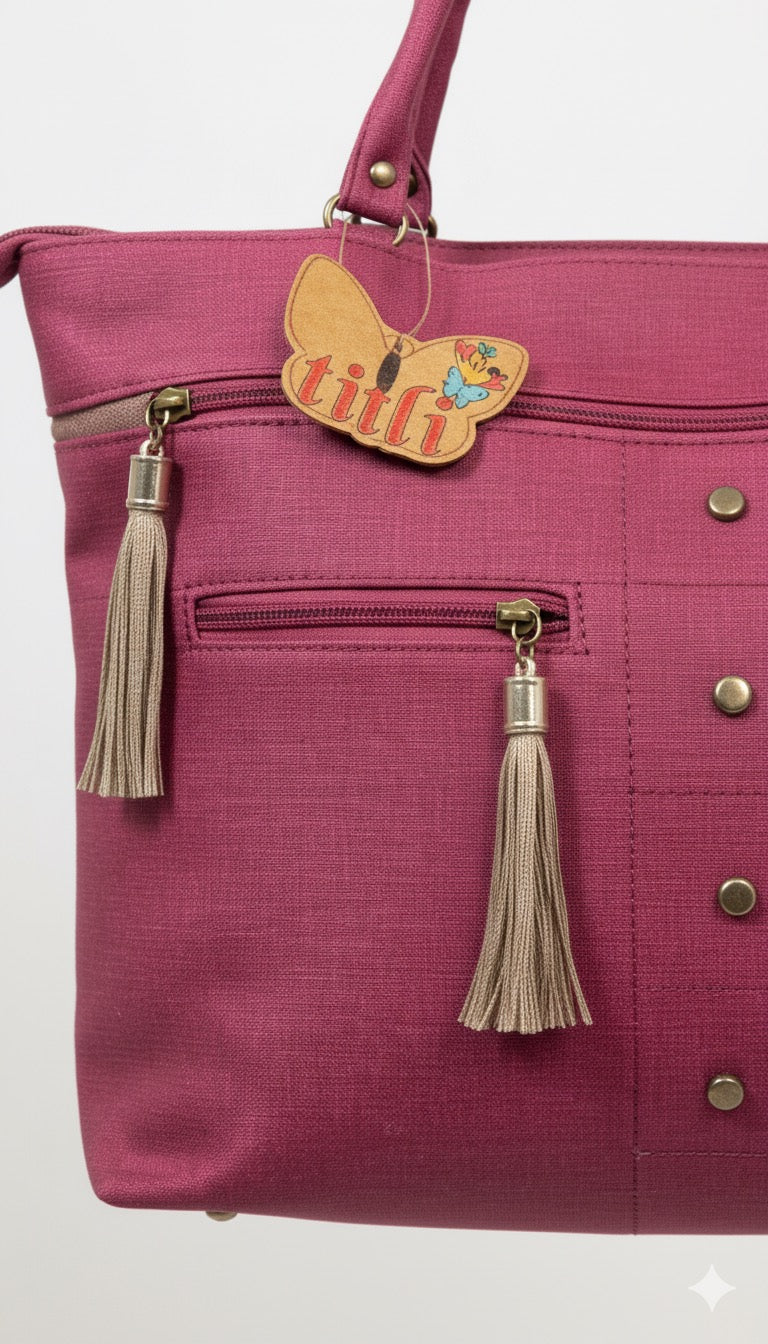 Fs44 1144 Spacious Maroon Tote Bag for Women